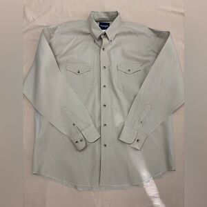 Wrangler Men's Solid Tan Long Sleeve Button Down Shirt Size XL
